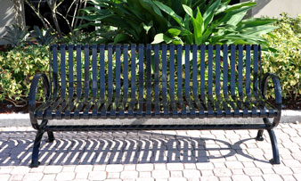 Powder Coated Steel Park Bench