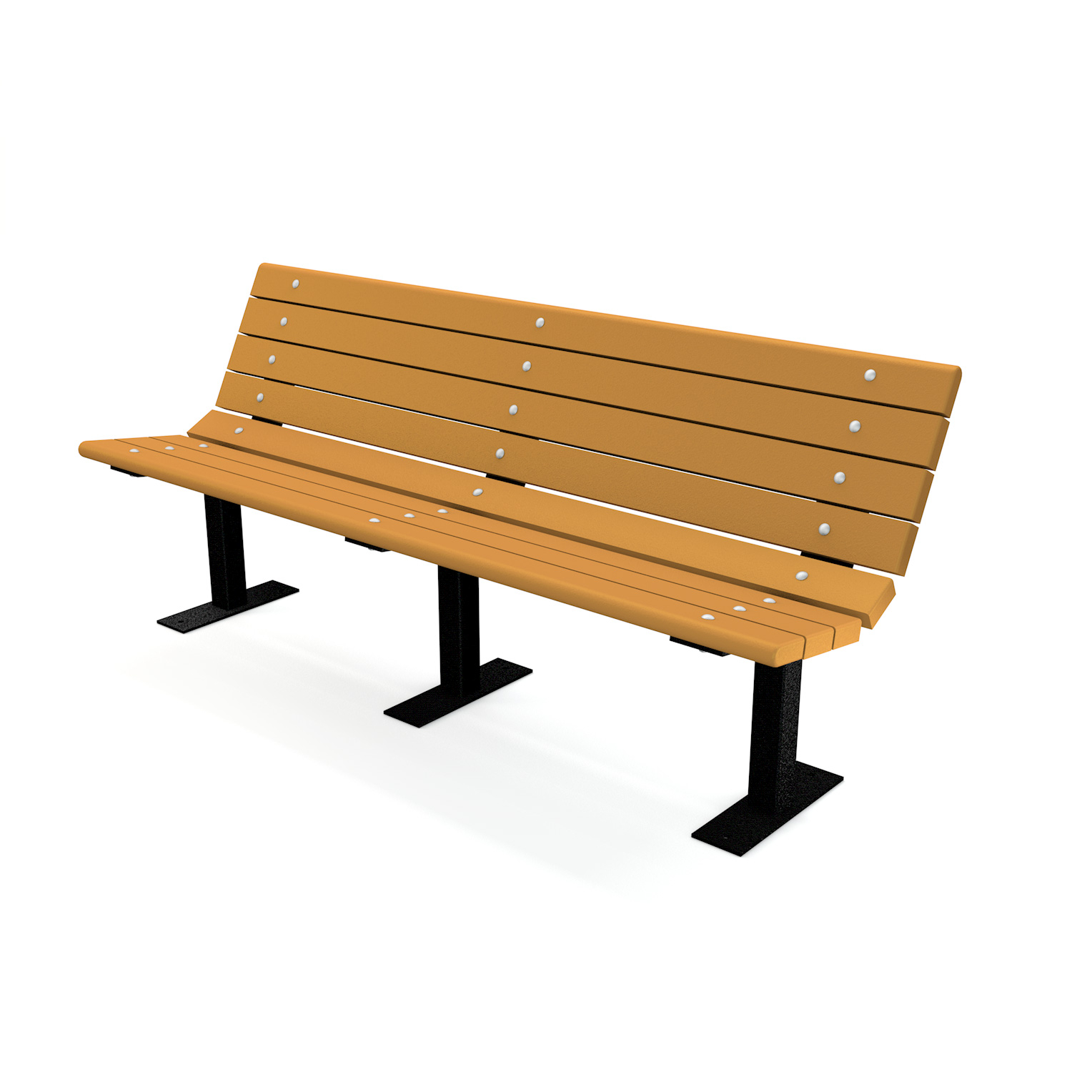 Contour Recycled Plastic Bench With Steel Frame - 6FT