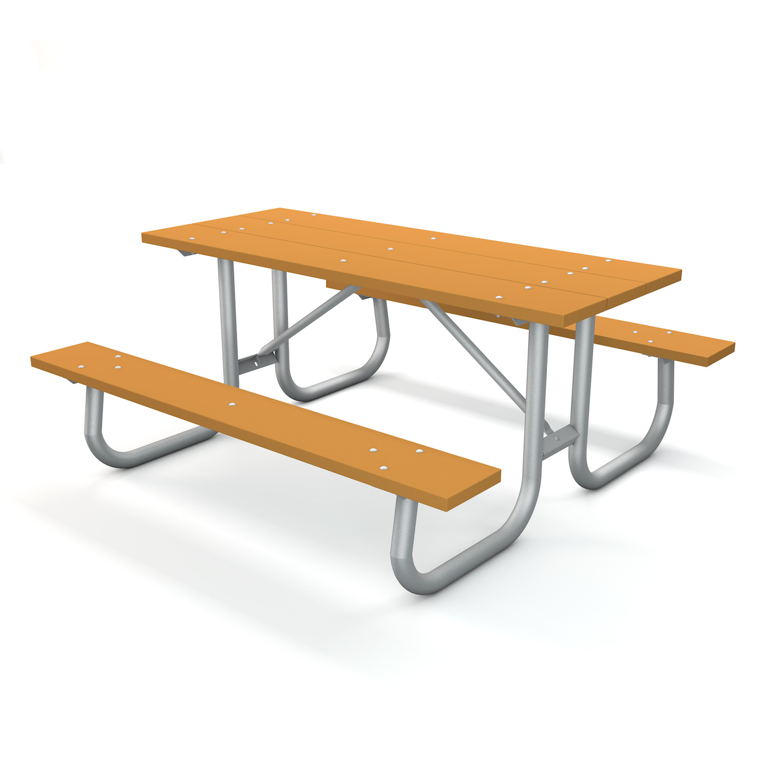 Recycled Plastic Picnic Table - Galvanized Fame