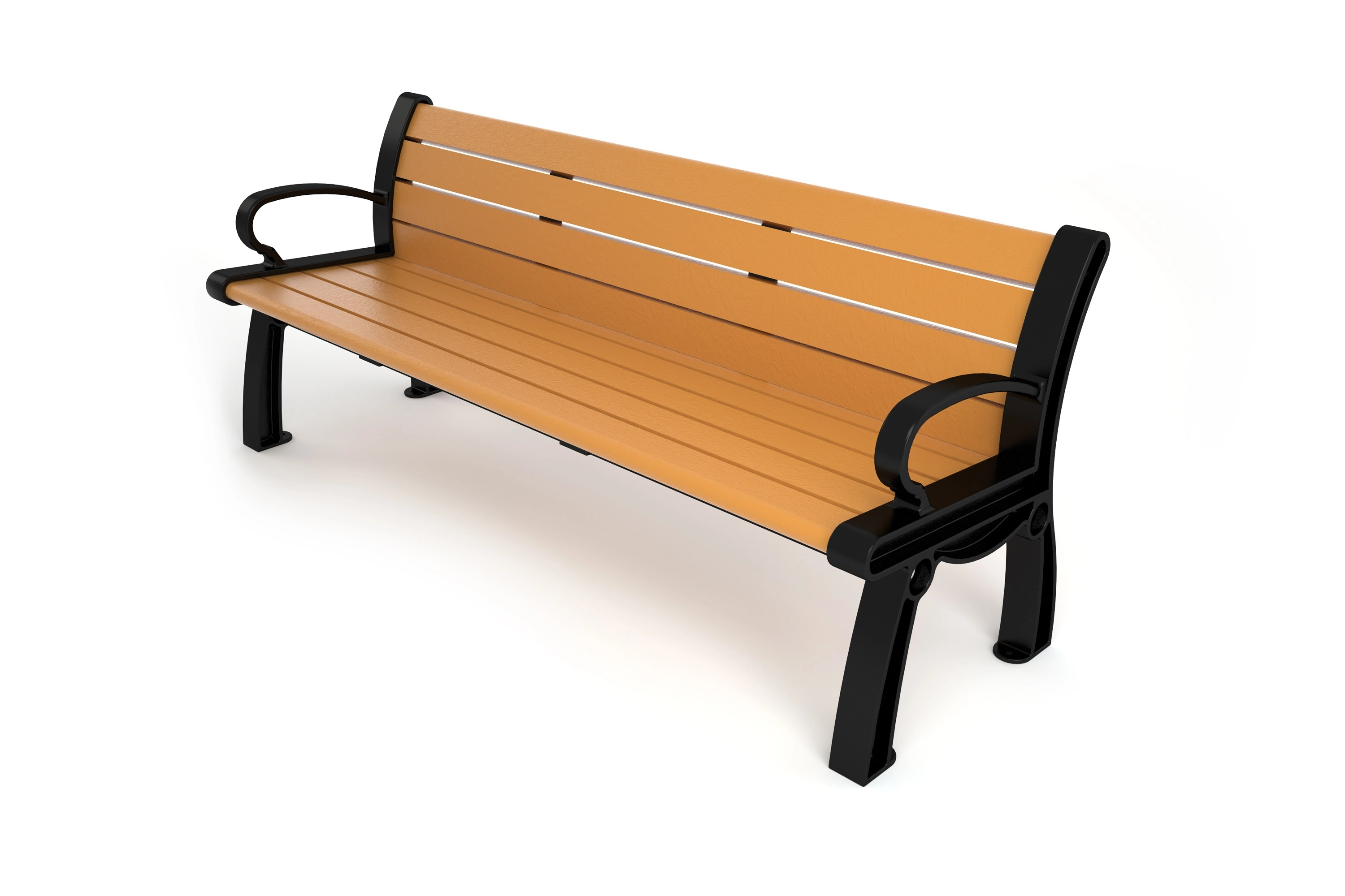 Heritage Recycled Plastic Bench With Back