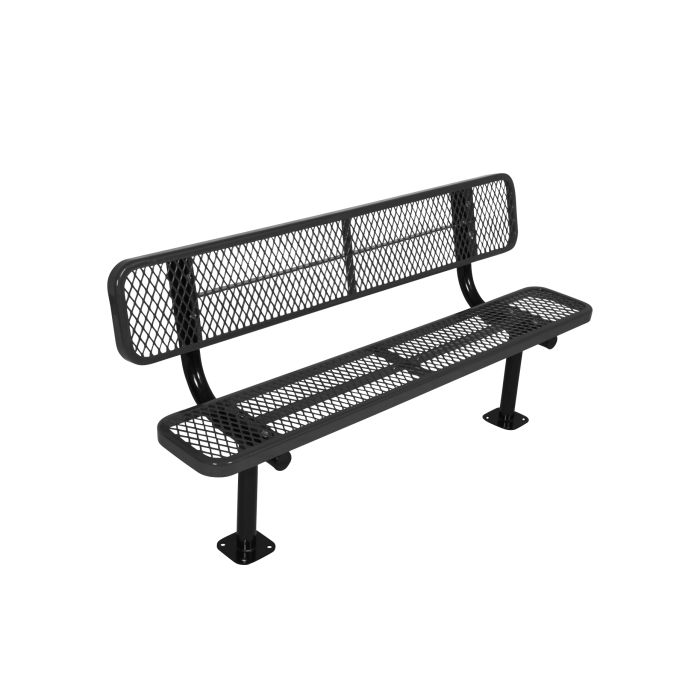 Back Channel FOLDING BENCH 新品同様 8-Ft. Plastic Coated Metal Bench with Back - Everest Series
