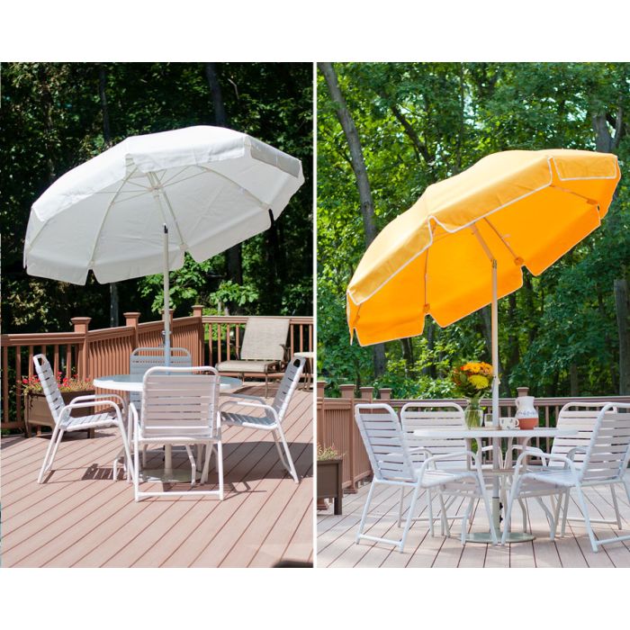 best fiberglass patio umbrella 10 FT Umbrella, 3 Tier Outdoor Table with 8 Sturdy Glass Fiber Ribs and Push Button Tilt, Outdoor Patio Umbrellas for Market Pool Garden Backyard, 1.5" Pole, Champagne ( Resistant Fiberglass Frame Built around flexible yet ultra 11 Best Patio Umbrellas of