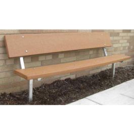 4-Ft. Stationary Wood Park Bench with 14-Gauge Galvanized Metal Frame