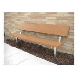 6-Ft. Stationary Wood Park Bench with 14-Gauge Galvanized Metal Frame