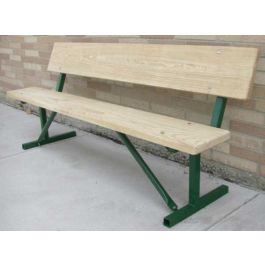 8-Ft. Wood Park Bench with 14-Gauge Galvanized Metal Frame - Portable