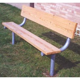 6-Ft. Stationary Wood Bench with 2.375 OD Galvanized Metal Frame