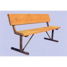 6-Ft. Portable Wood Bench with 2.375 OD Galvanized Metal Frame
