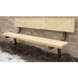 5-Ft. Stationary Wood Park Bench with 2.375 OD Painted Metal Frame