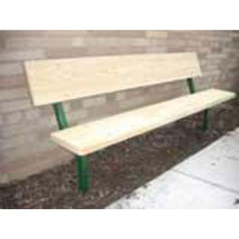 6-Ft. Stationary Wood Park Bench with 14-Gauge Painted Metal Frame