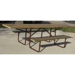 10-Ft. Wood ADA Picnic Table with 11-Ga. Painted Metal Frame - PRE-DRILLED