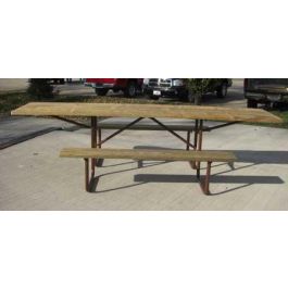 10-Ft. Wood ADA Picnic Table with 14-Gauge Painted Metal Frame