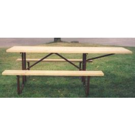 8-Ft. Treated Wood ADA Picnic Table 14-Gauge Painted Metal Frame