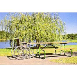 8-Ft. Wood ADA Picnic Table with 14-Gauge Painted Metal Frame