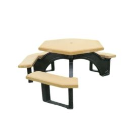 41 Heavy-Duty ADA Recycled Plastic Hexagonal Picnic Table