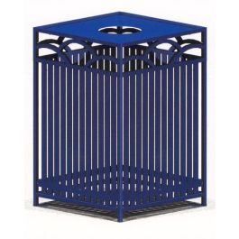 32-Gal. Summerfield Series Square Open Top Metal Trash Receptacle