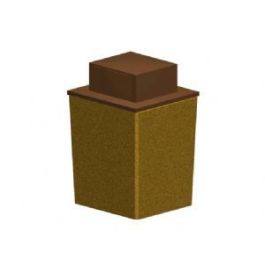 36-Gal. Rectangular Covered Top Concrete Trash Receptacle