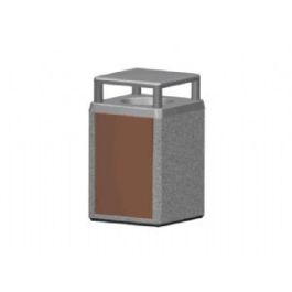36-Gal. Square Covered Top Concrete Trash Receptacle - 26L x 26W x 44.5H