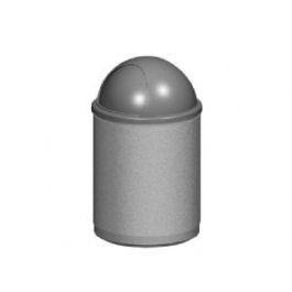 30-Gal. Round Covered Top Concrete Trash Receptacle - 26.13D x 46.13H