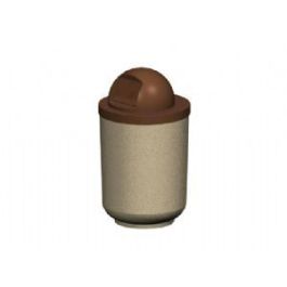 30-Gal. Round Covered Top Concrete Trash Receptacle - 24D x 43H