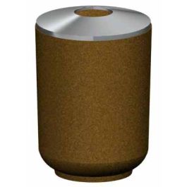 36-Gal. Round Open Top Concrete Trash Receptacle - 24D x 33H
