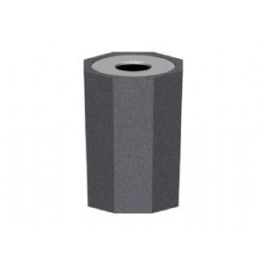 22-Gal. Hexagonal Open Top Concrete Trash Receptacle - 21D x 30H