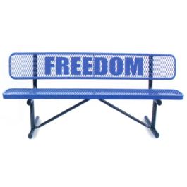 Personalized Expanded Metal Bench with Back