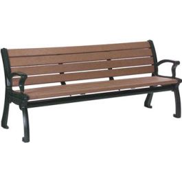 5-Ft. Contemporary Recycled Plastic Bench - Alum. Frame