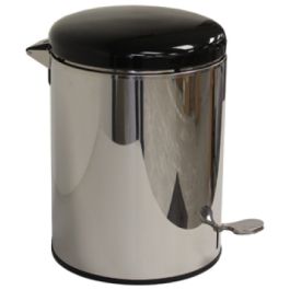 4-Gal. Round Step Steel Trash Receptacle with Liner