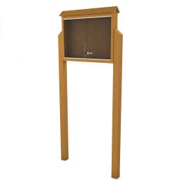 Single-Sided Medium Recycled Plastic Message Center with posts