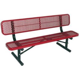 6-Ft. Heavy-Duty Team Bench with Back with 12” Wide Back & Seat