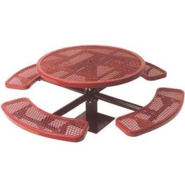 46 Round Single Pedestal Inground Picnic Table