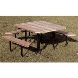 48 Square Wooden ADA Picnic Table