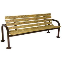 6-Ft. Wooden U-Frame Park Bench