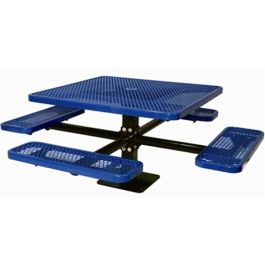 46 Square Single Pedestal Surface Mount Picnic Table