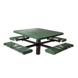 46 Square Single Pedestal Inground Picnic Table