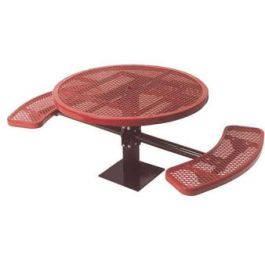 46 Square Single Pedestal ADA Surface Mount Picnic Table with 2 Seats