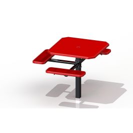 46 Octagonal Single Pedestal Inground ADA Picnic Table with 3 Seats