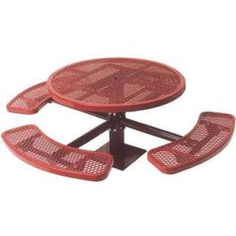 46 Octagonal Single Pedestal Surface Mount ADA Picnic Table with 3 Seats
