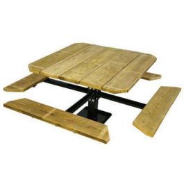 48 Single Pedestal Recycled Plastic Picnic Table