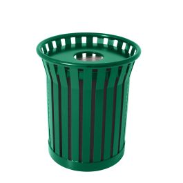 Plaza Steel Strap Trash Receptacle - 36 Gallon