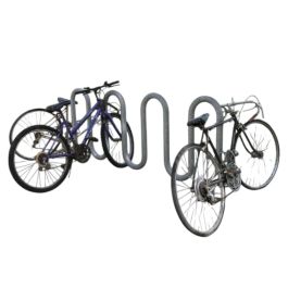 9 Bike Wave Rack - 2 3/8in Heavy-Duty - Galvanized