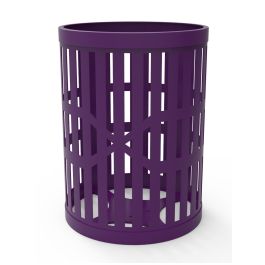 32 Gallon Slatted Steel Trash Receptacle