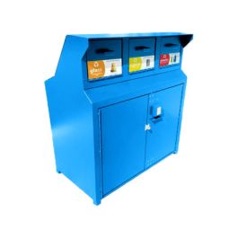 BearSaver CE Series Triple Bear Proof Trash Receptacle with Chute Top - 120 Gallon