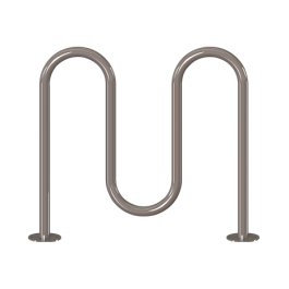 5 Bike Wave Rack - 2 3/8in Heavy-Duty - Galvanized