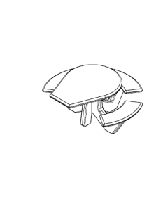 66 Dia. ADA Round 3 Seat Concrete Picnic Table