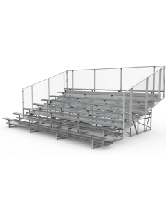 8 Row Aluminum Bleacher with Chain Link Fence - Vantage Series