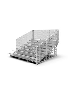 8 Row Aluminum Bleacher with Chain Link Fence - Proline Series