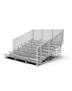 8 Row Aluminum Bleacher with Galvanized Steel Frame - Chain Link Fence - Proline Series