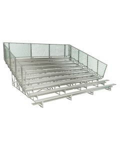 10 Row Aluminum Bleacher with Galvanized Steel Frame - Chain Link Fence - Vantage Series