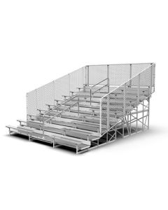 10 Row Aluminum Bleacher with Galvanized Steel Frame - Chain Link Fence - Proline Series